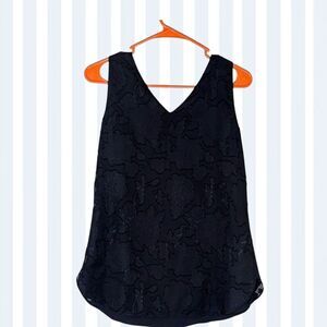 CHICO’S CONVERTIBLE TANK TOP POLYESTER CHIFFON Floral Black NWT SIZE 00 / XS